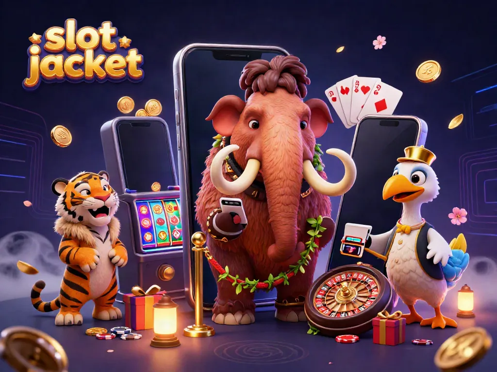 Engage with the vibrant slot jackpot scene featuring 3D cartoon characters in a lively casino atmosphere.