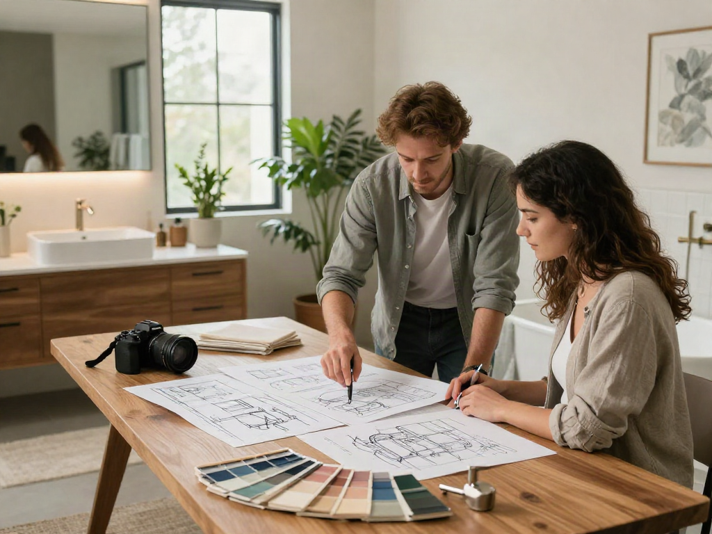 Bathroom sink designers Hamilton showcasing design collaboration with homeowners.