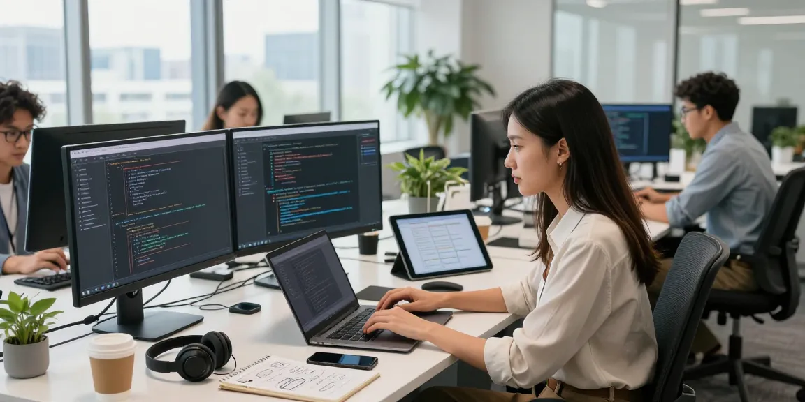 WPS Download showcased in a collaborative tech workspace with developers coding.
